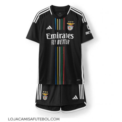Camisa de Futebol Benfica Equipamento Secundário Infantil 2023-24 Manga Curta (+ Calças curtas)